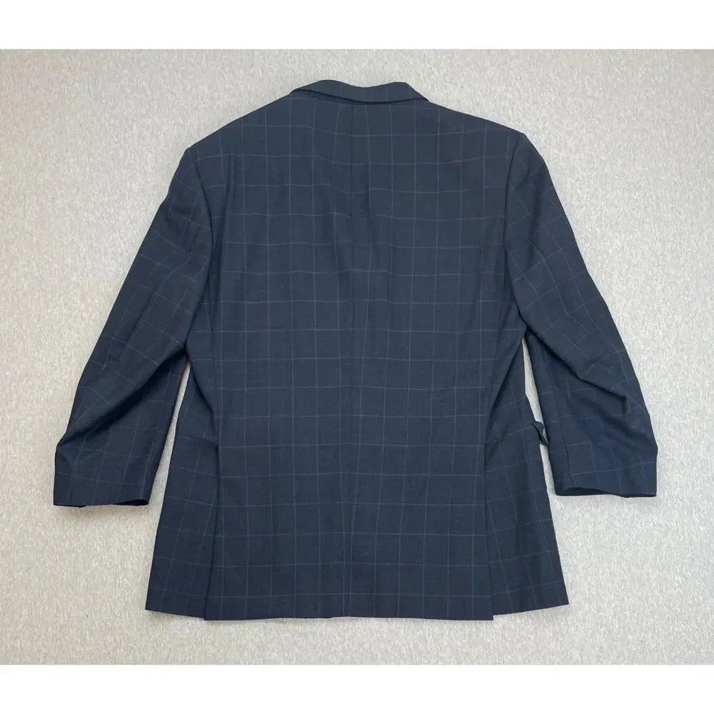 Ermenegildo Zegna Blazer Mens 44L Windowpane Coppley Heritage 100% Wool 3-Button